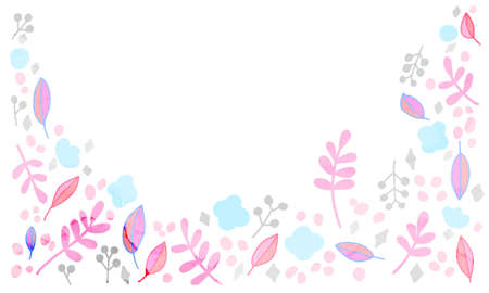 Illustration of hand-painted watercolor leavesのイラスト素材