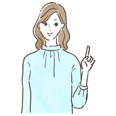 Illustration vector of a woman giving an explanationのイラスト素材