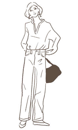Fashion illustration of young womanのイラスト素材