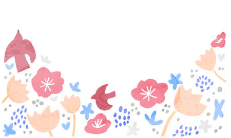 Modern Scandinavian floral backgroundのイラスト素材