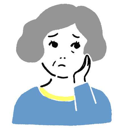 An elderly woman in distress.のイラスト素材