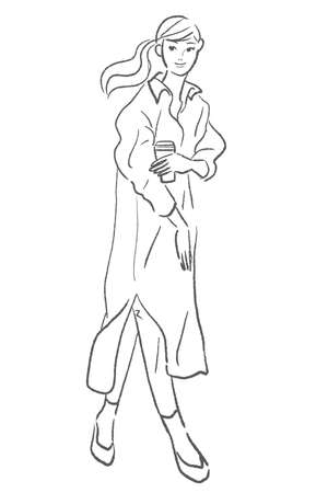 Woman in One Pieceのイラスト素材