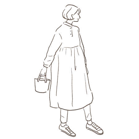 Clip art of a woman in a dressのイラスト素材
