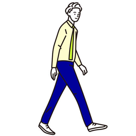 Vector of a man in a suit walking.のイラスト素材