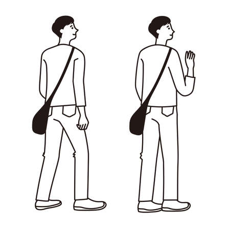 Business man back full body vectorのイラスト素材