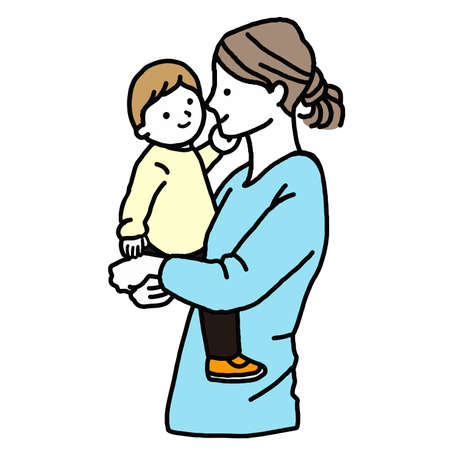 Vector illustration of line drawing of a stylish womanのイラスト素材