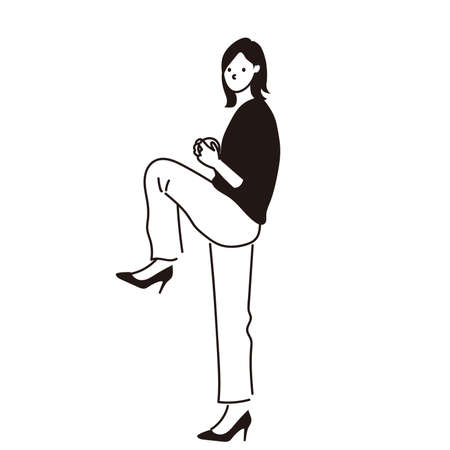 Clip art of woman imitating a pitcherのイラスト素材