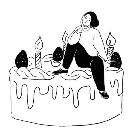 Birthday cake and women
