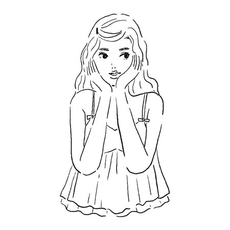 Woman taking care of skinのイラスト素材