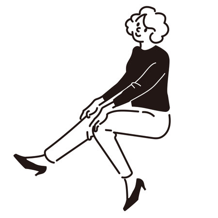 Line drawing of a seated womanのイラスト素材