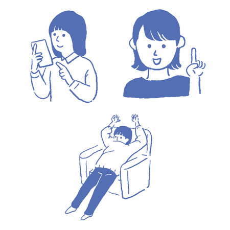 Various sets of female posesのイラスト素材