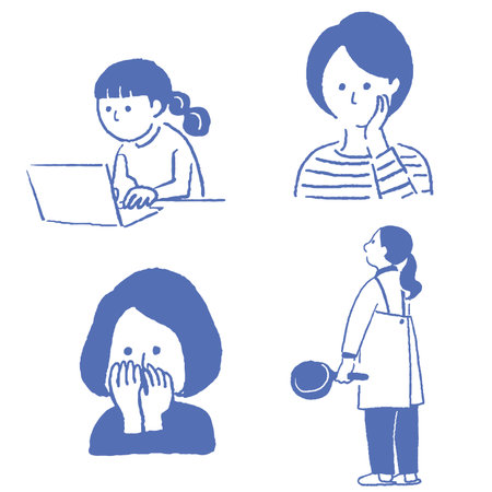 Various sets of female posesのイラスト素材