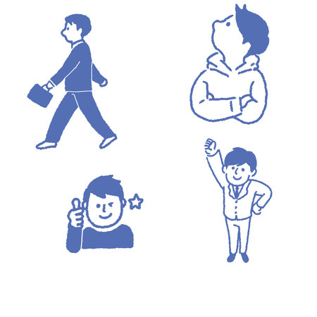 Various male pose setsのイラスト素材