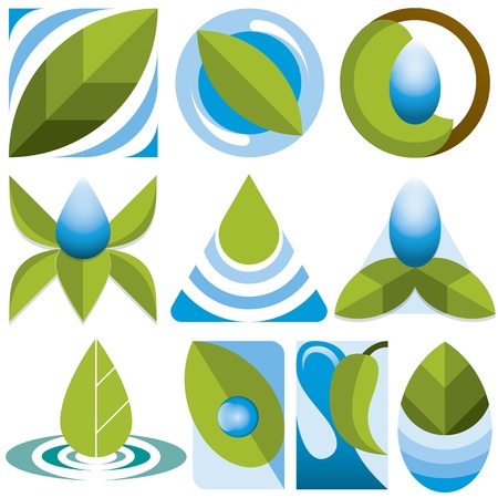 10 differents eco logosのイラスト素材