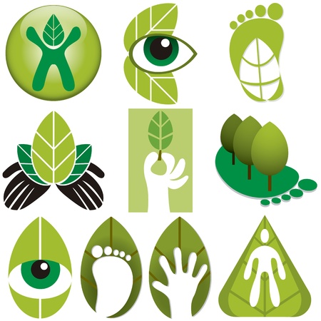 A set of different vector eco logosのイラスト素材