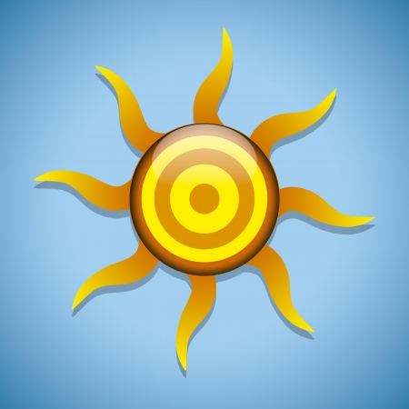 a vector beautiful colorful stylish sun iconのイラスト素材