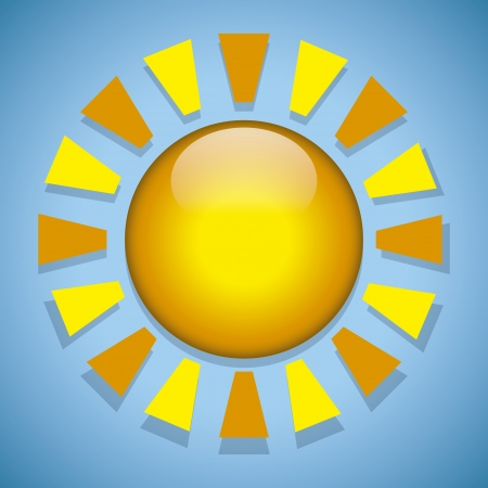 a vector beautiful colorful stylish sun iconのイラスト素材