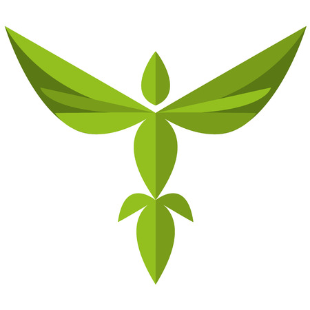 Vector Stylish Abstract Bird Of Leaves Iconのイラスト素材