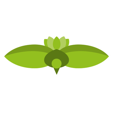 Vector Stylish Abstract Bird Of Leaves Iconのイラスト素材