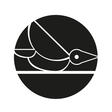 Vector Stylish Abstract Silhouette Bird Iconのイラスト素材