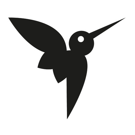 Vector Stylish Abstract Silhouette Hummingbird Iconのイラスト素材