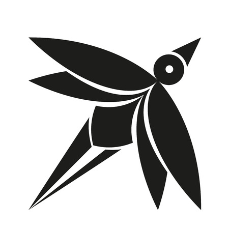 Vector Stylish Abstract Silhouette Bird Iconのイラスト素材