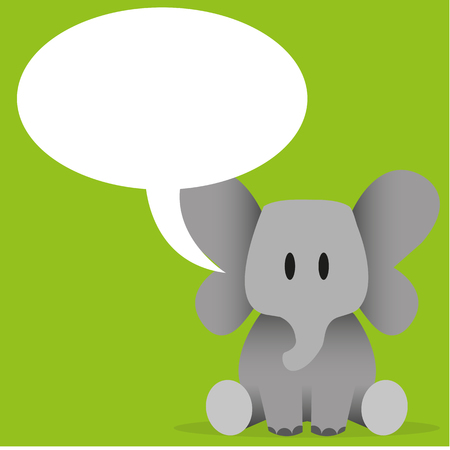 A vector cute cartoon baby elephant with bubble textのイラスト素材