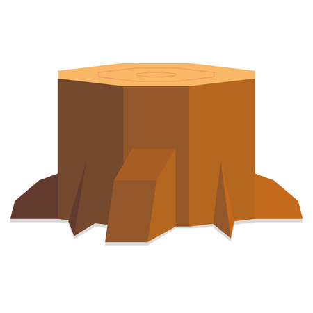 Vector Low Poly Style Log Isolatedのイラスト素材