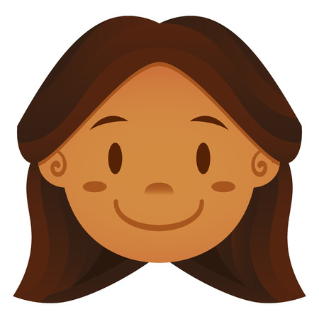 Vector Cartoon Face Isolated On White Backgroundのイラスト素材