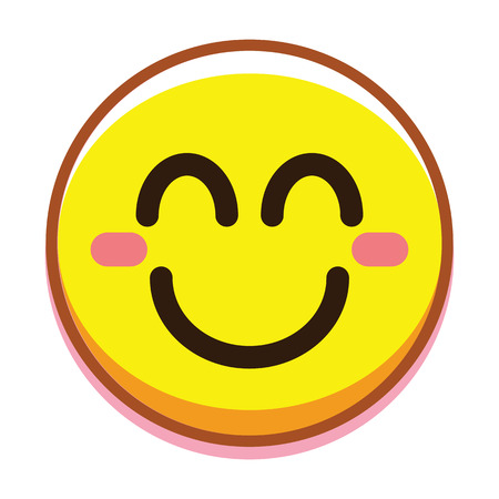 Vector Happy Face Isolated On White Backgroundのイラスト素材