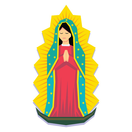 Vector Virgin Of Guadalupe Isolated On White Backgroundのイラスト素材