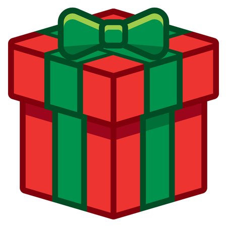 Vector Cartoon Gift Box Isolated On White Backgroundの写真素材
