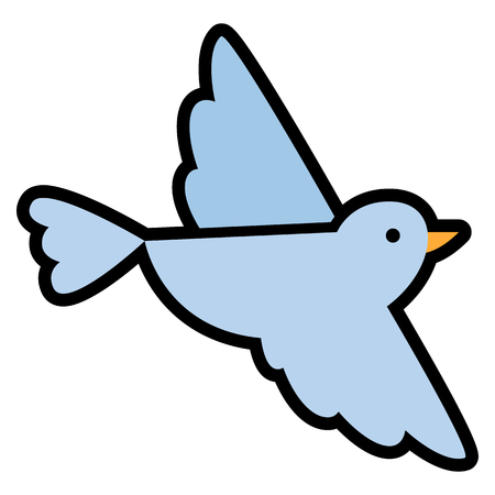 Vector Cartoon Cute Bird Isolated On White Backgroundの写真素材