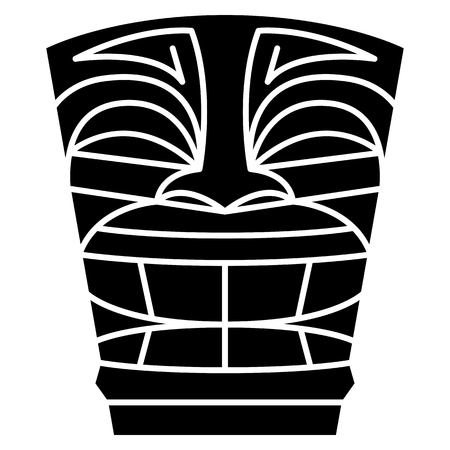 Vector Cartoon Tiki Idol Isolated On White Backgroundのイラスト素材