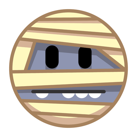 Vector Cartoon Mummy Emoji Isolated On White Backgroundのイラスト素材