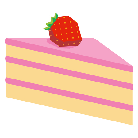 Vector Cartoon Cake Isolated On White Backgroundのイラスト素材