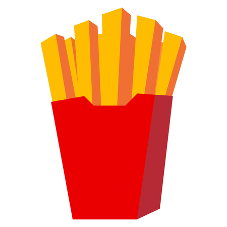 Vector Cartoon French Fries Isolated On White Backgroundのイラスト素材