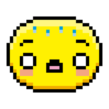 Vector Pixel Cartoon Nervous Faceのイラスト素材