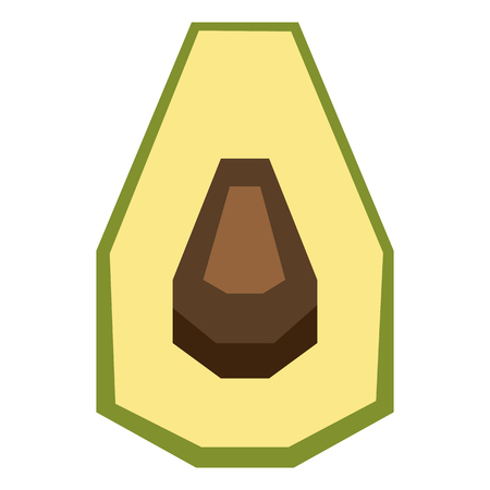 Vector Cartoon Avocado Isolated On White Backgroundのイラスト素材