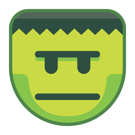 Vector Frankenstein Emoji Isolated On White Backgroundのイラスト素材