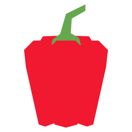 Vector Cartoon Red Pepper Isolated On White Backgroundのイラスト素材