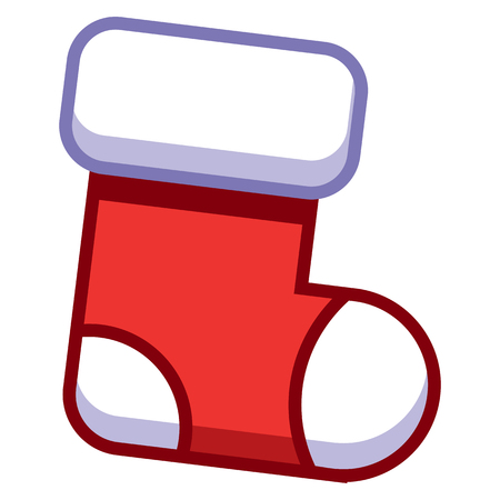 Vector Cartoon Christmas Sock Isolated On White Backgroundのイラスト素材