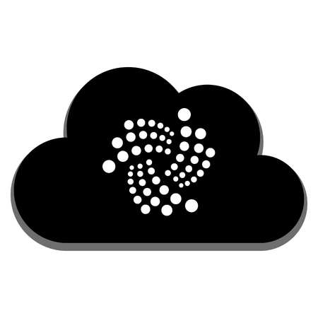 A Vector IOTA Icon On Cloud Isolated On White Backgroundのイラスト素材