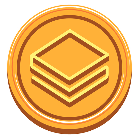 A Vector Stratis Icon On Golden Coin Isolatedのイラスト素材