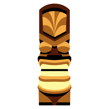 A Vector Cartoon Tiki Idol Isolated On White Backgroundのイラスト素材