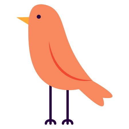 Vector Cartoon Cute Bird Isolated On White Backgroundのイラスト素材