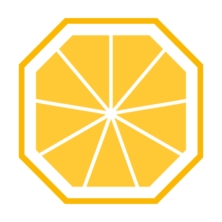 Vector Cartoon Orange Slice Isolated On White Backgroundのイラスト素材