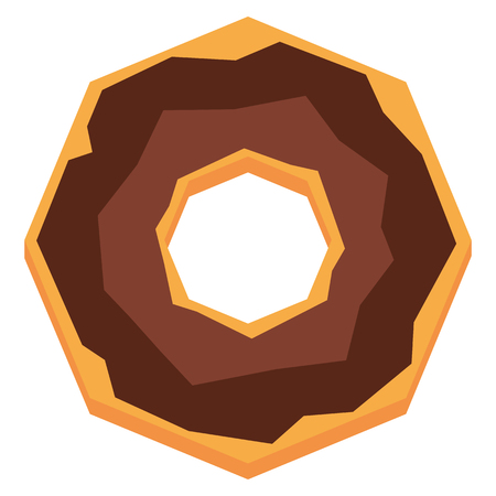 Vector Cartoon Donut Isolated On White Backgroundのイラスト素材