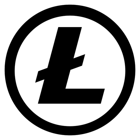 Vector Litecoin Icon On Coin Isolatedのイラスト素材
