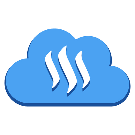 Vector Steem Icon On Cloud Isolated On White Backgroundのイラスト素材